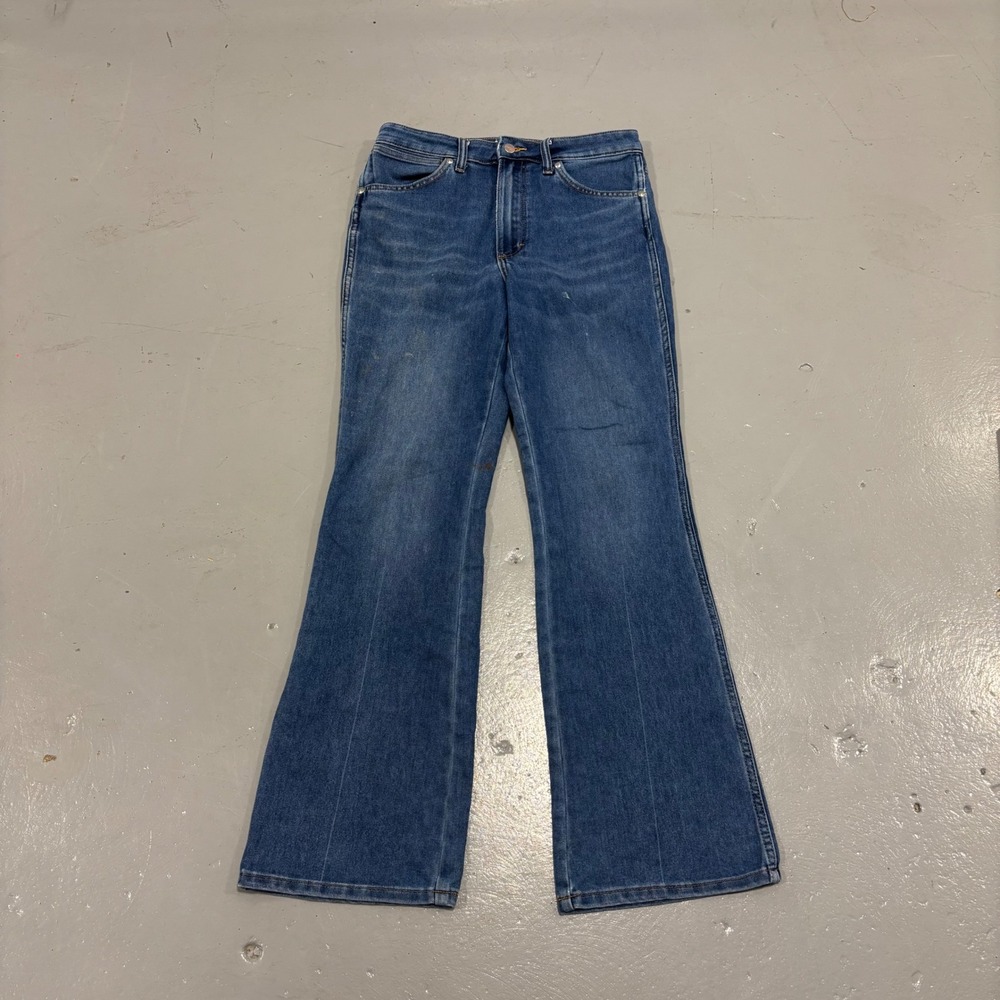 Wrangler Barbie Flare Jeans Medium Wash High Rise Denim 112345012 30x34